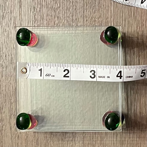 Clear Glass Coasters with Colorful Fused Glass Corners, 4" x 4" - Picture 9 of 9